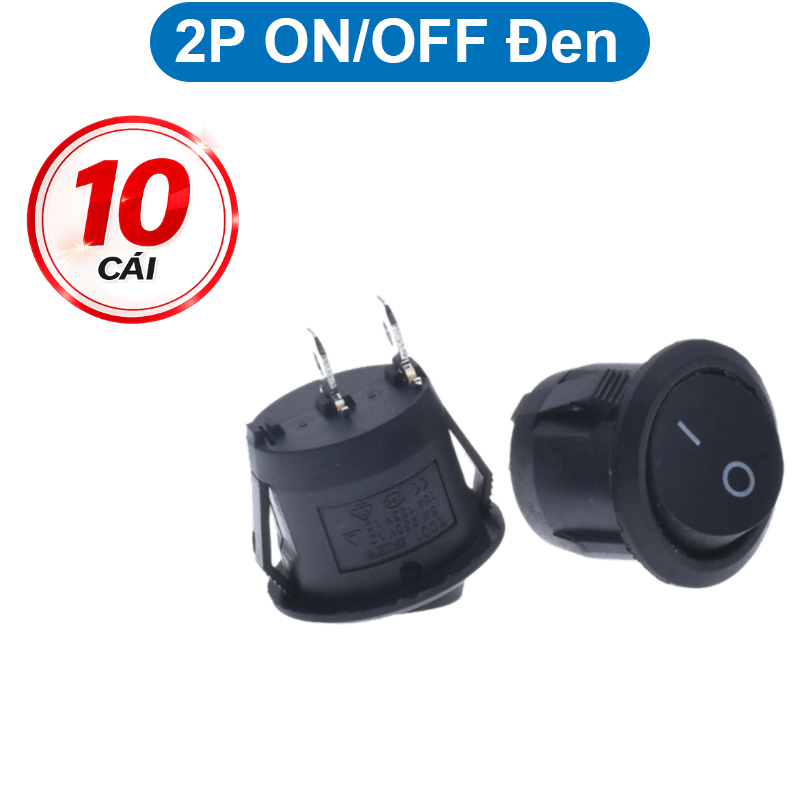 Công tắc bập bênh KCD1 hình tròn 6A - 250V lỗ khoét 20mm