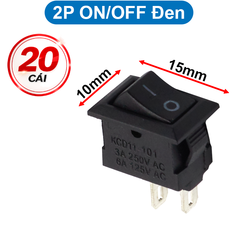 Công tắc bập bênh KCD1 - 11 2P/3P 10x15mm 3A - 250V