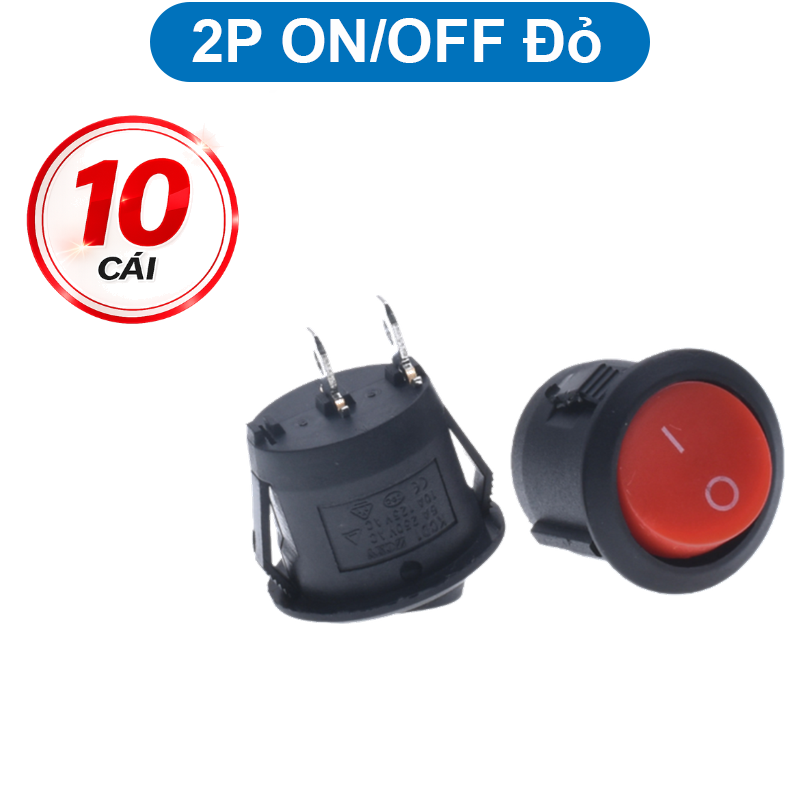 Công tắc bập bênh KCD1 hình tròn 6A - 250V lỗ khoét 20mm