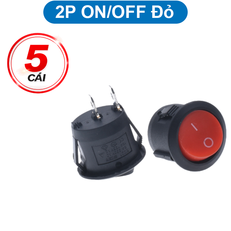 Công tắc bập bênh KCD1 hình tròn 6A - 250V lỗ khoét 20mm