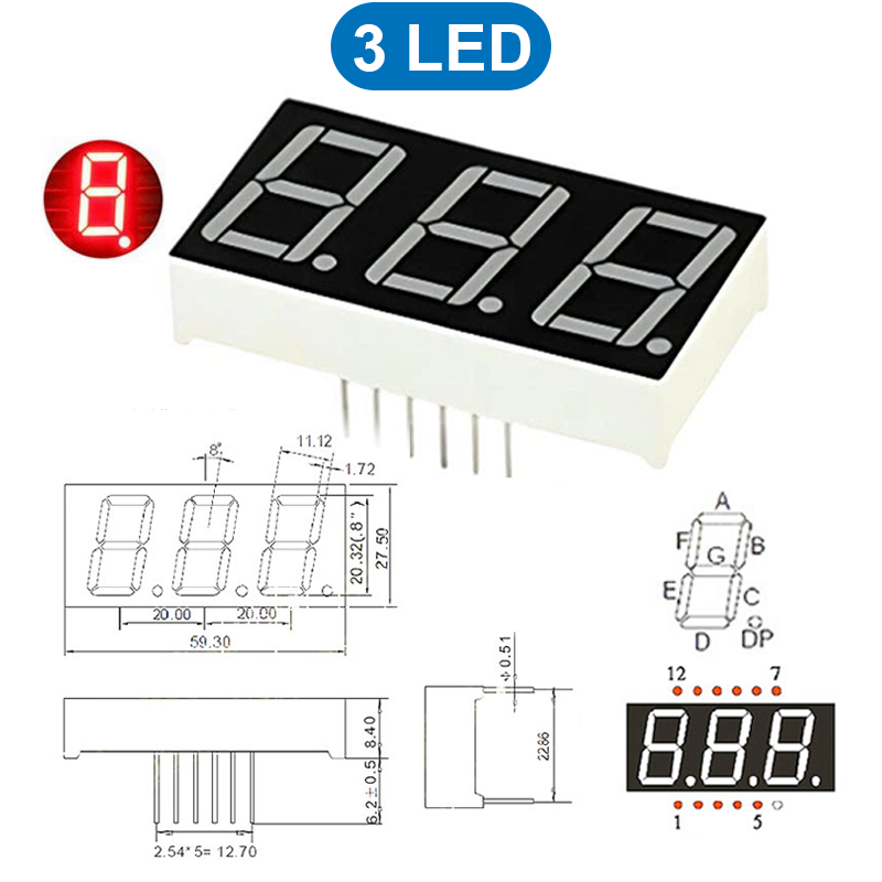 LED 7 đoạn màu đỏ 0.8 inch âm chung / dương chung