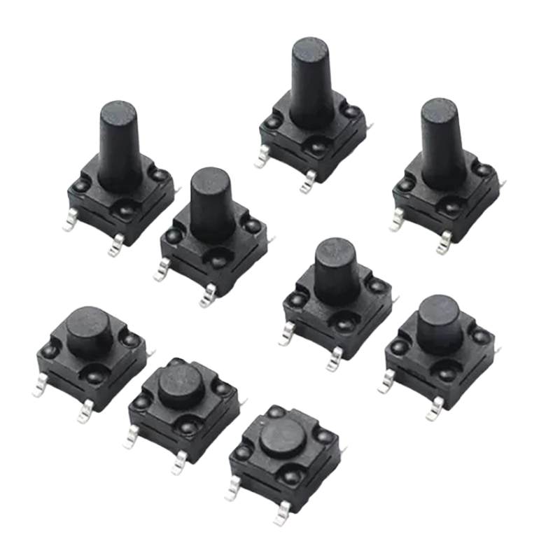 (10 cái) Nút nhấn 6x6mm chống thấm 4 chân dán SMD cao 4.3 - 15mm