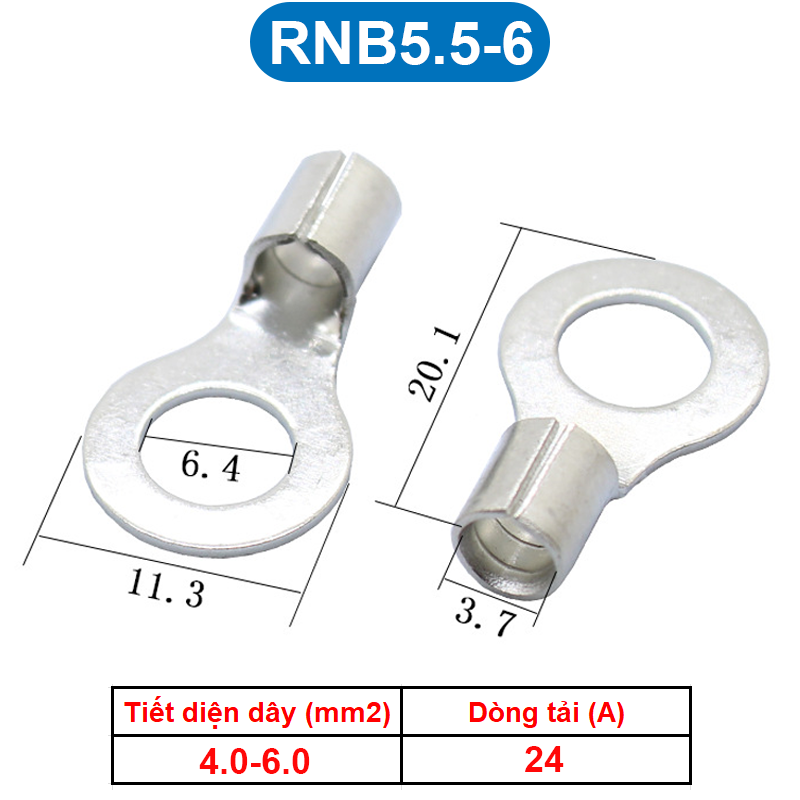 Đầu Cos tròn trần đồng thau, cốt khuyên, cốt tròn trần RNB