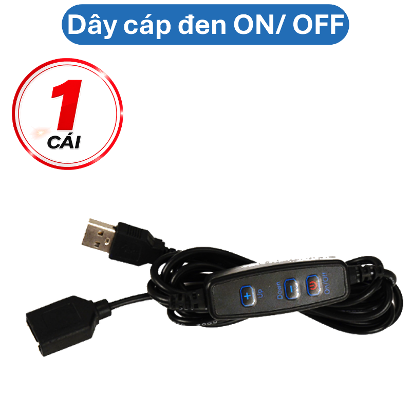 Đèn Led siêu sáng 5V, cáp kim loại, cáp on off