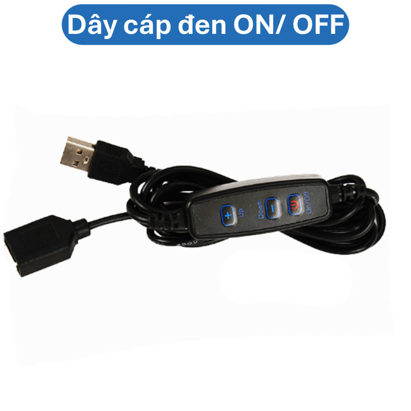 Đèn Led siêu sáng 5V, cáp kim loại, cáp on off