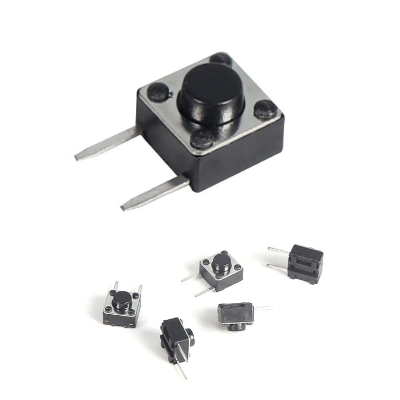 (50 Cái) Nút nhấn 6x6mm 2 chân cắm nằm ngang cao 4.3 - 8mm