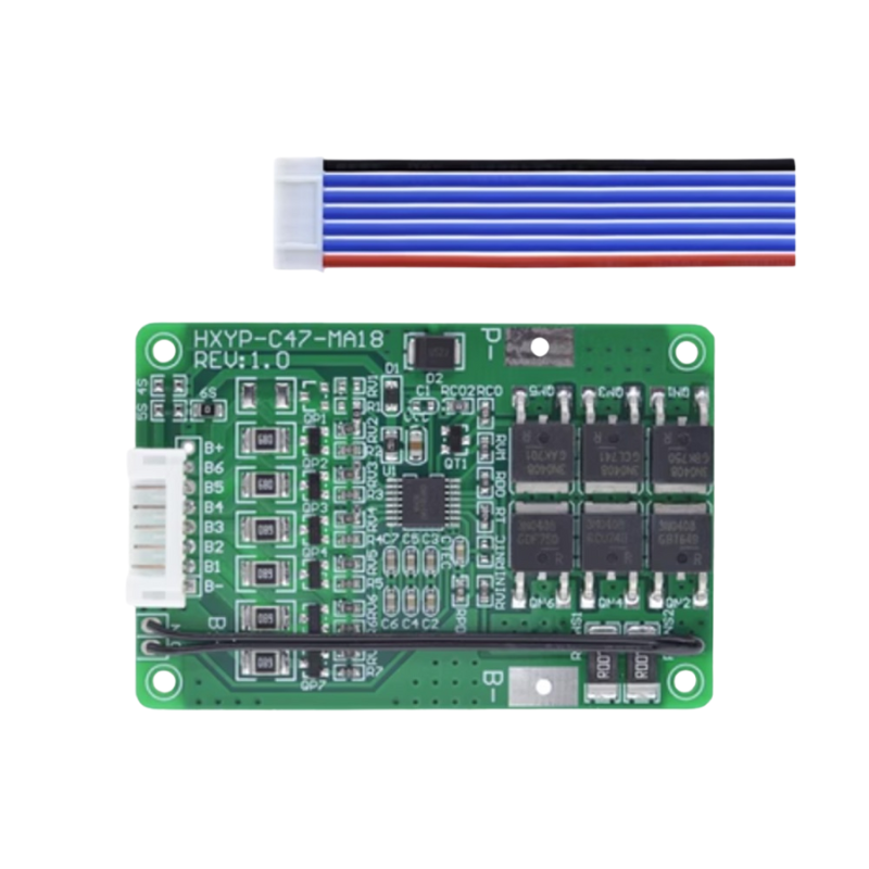 Mạch sạc bảo vệ pin lithium 4S/5S/6S/7S MA18 dòng xả 18A cổng ra dây có tản nhiệt