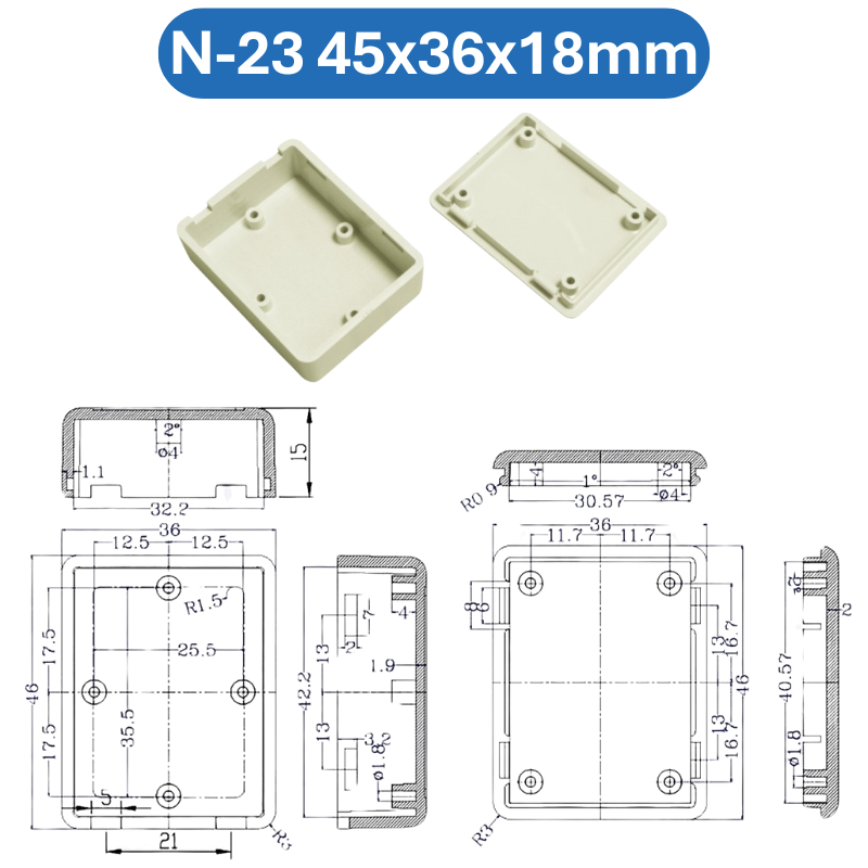 Hộp nhựa ABS, hộp đựng linh kiện, hộp nhựa kỹ thuật
