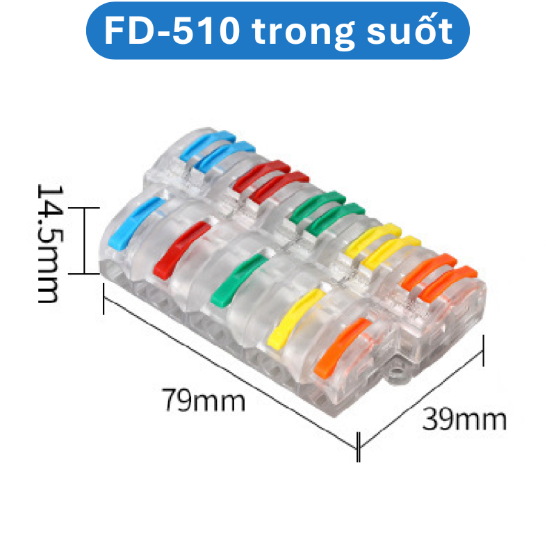 (2 Cái) Cút nối dây điện nhanh chiu nhiệt nhiều cổng FD