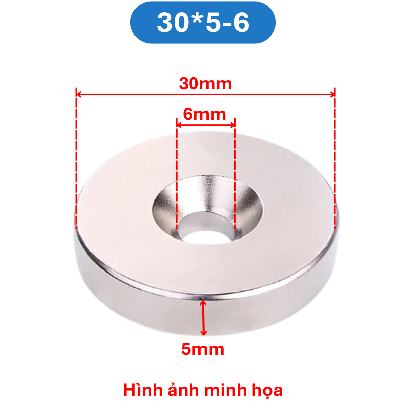 Nam châm đất hiếm tròn lỗ