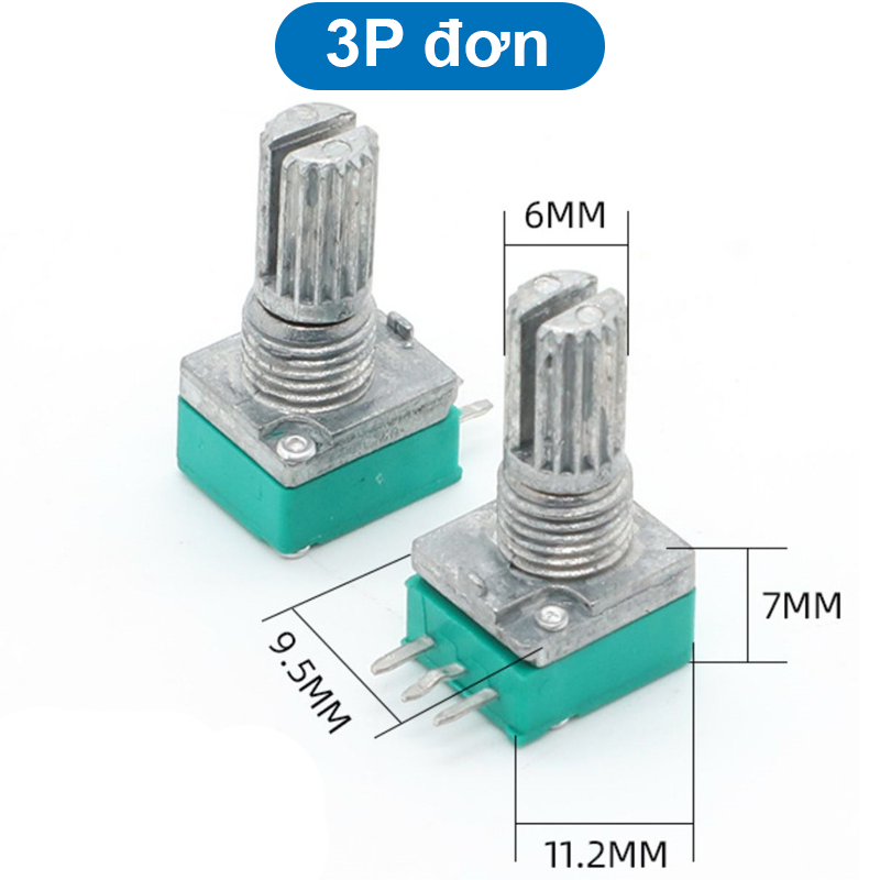 Biến trở, chiết áp xanh RK097N, RV097NS, RK097G, RK097GS 1K - 500K Ohm