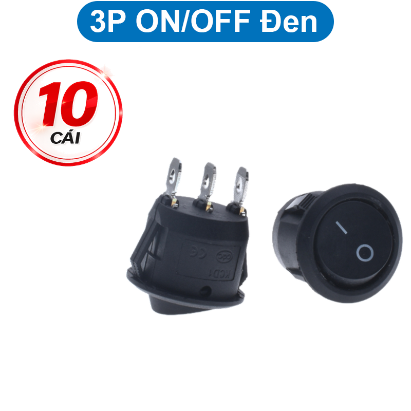 Công tắc bập bênh KCD1 hình tròn 6A - 250V lỗ khoét 20mm