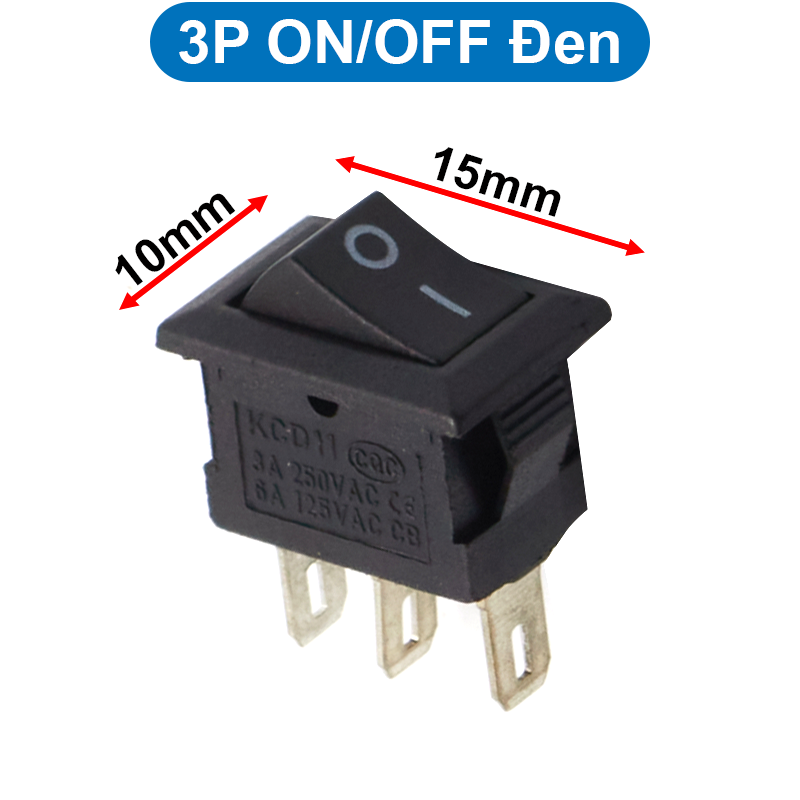 Công tắc bập bênh KCD1 - 11 2P/3P 10x15mm 3A - 250V