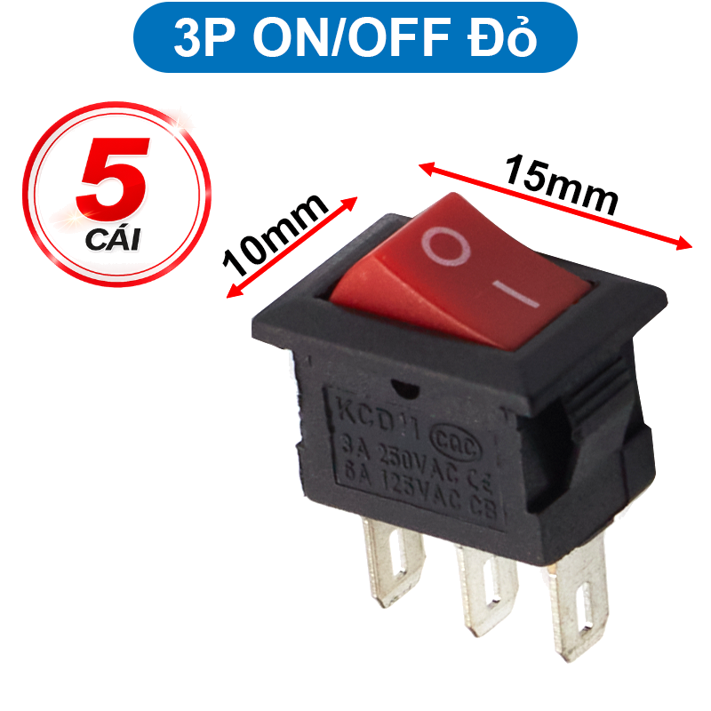 Công tắc bập bênh KCD1 - 11 2P/3P 10x15mm 3A - 250V