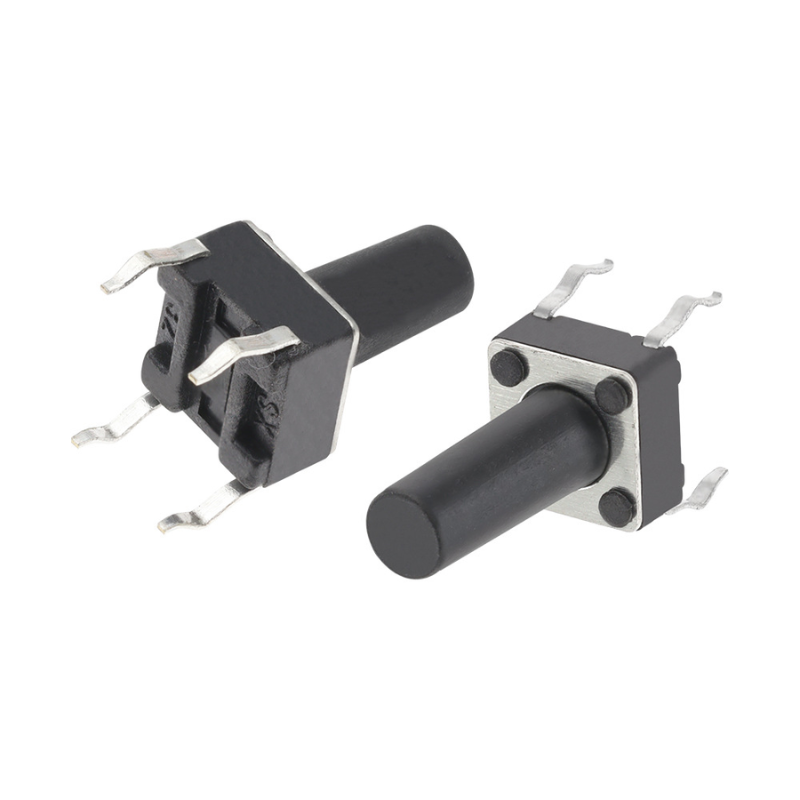 (20 Cái) Nút nhấn 6x6mm 4 chân cắm DIP cao 4.3 - 15mm