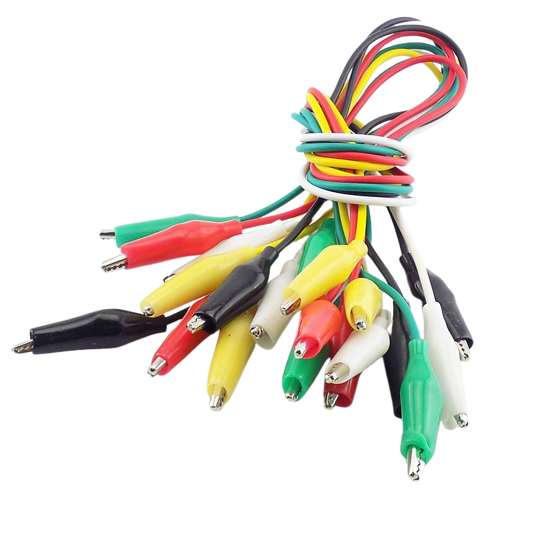 Bó 10 sợi dây kẹp cá sấu 2 đầu nhiều màu dài 50cm