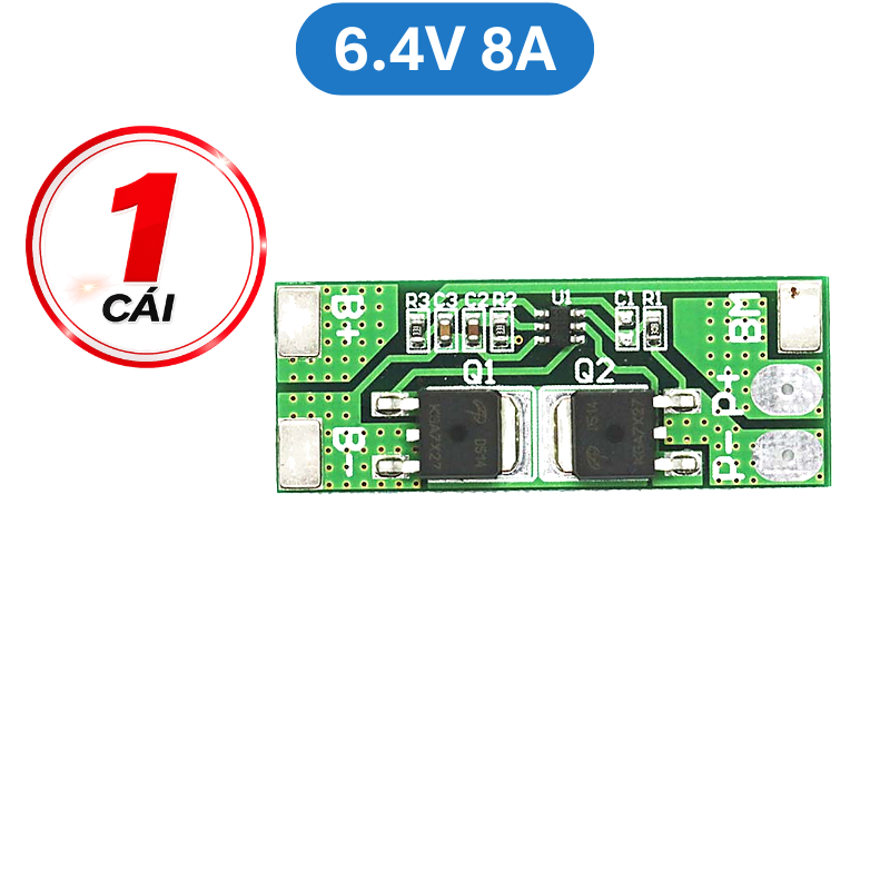 Mạch bảo vệ cân bằng pin Sắt LiFePo4 2S 6.4V (pin 3.2V) không kẽm hàn