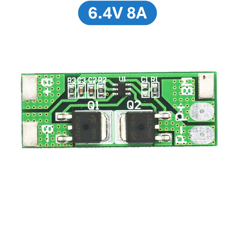 Mạch bảo vệ cân bằng pin Sắt LiFePo4 2S 6.4V (pin 3.2V) không kẽm hàn