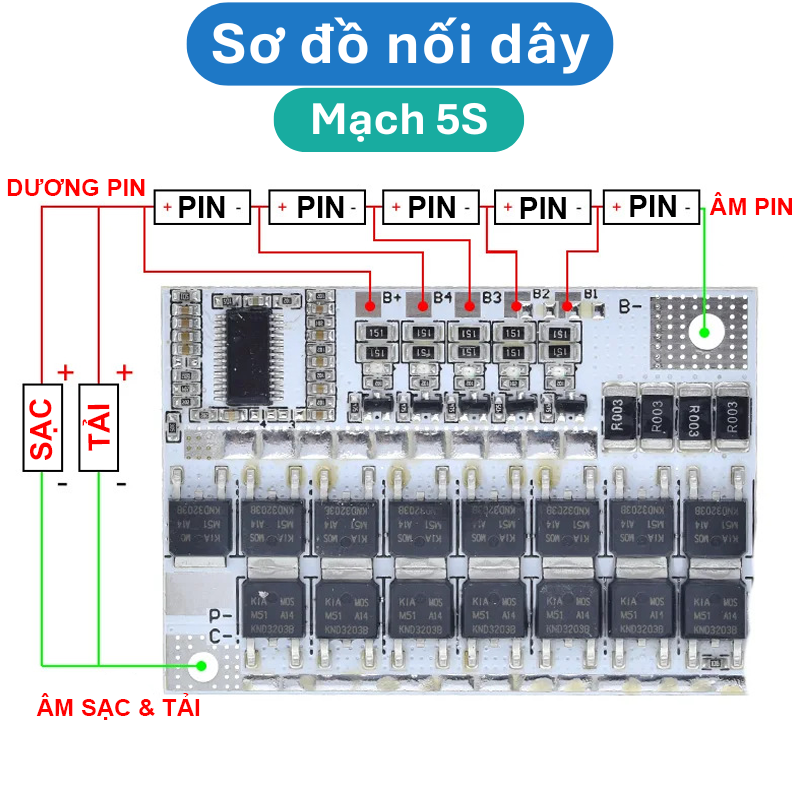 Mạch sạc bảo vệ pin lithium / pin sắt LifePo4 dùng cho khối pin 3S/4S/5S 100A