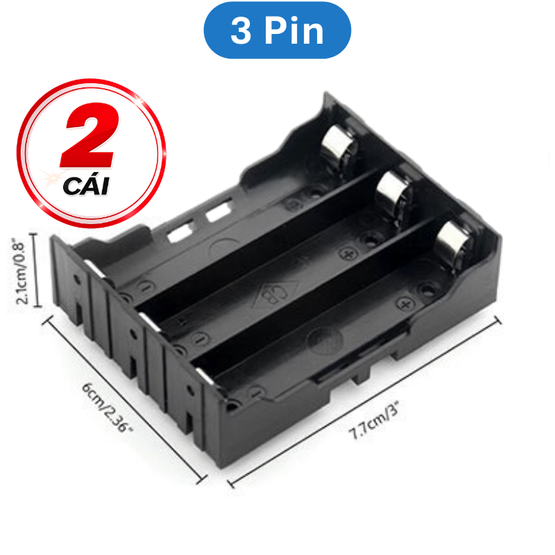 Đế pin, khay pin 18650 chân hàn PCB