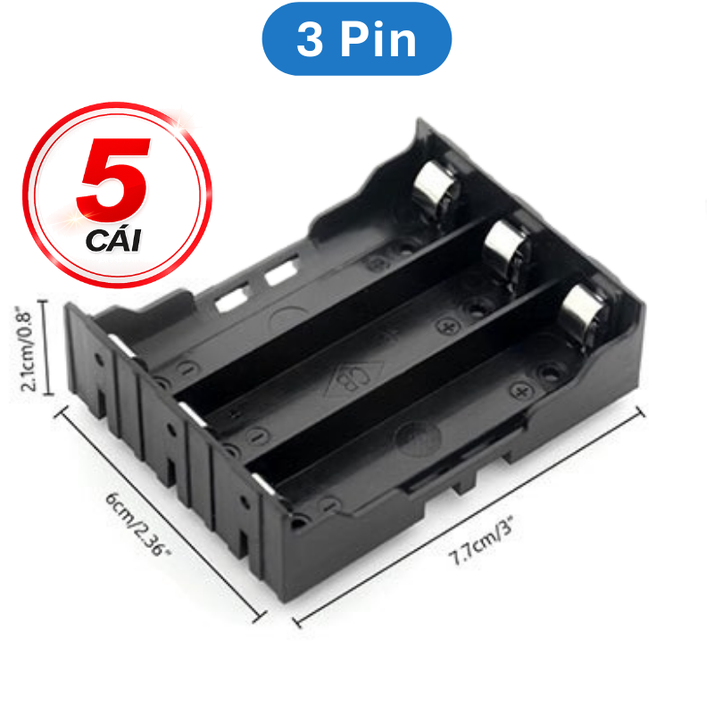 Đế pin, khay pin 18650 chân hàn PCB