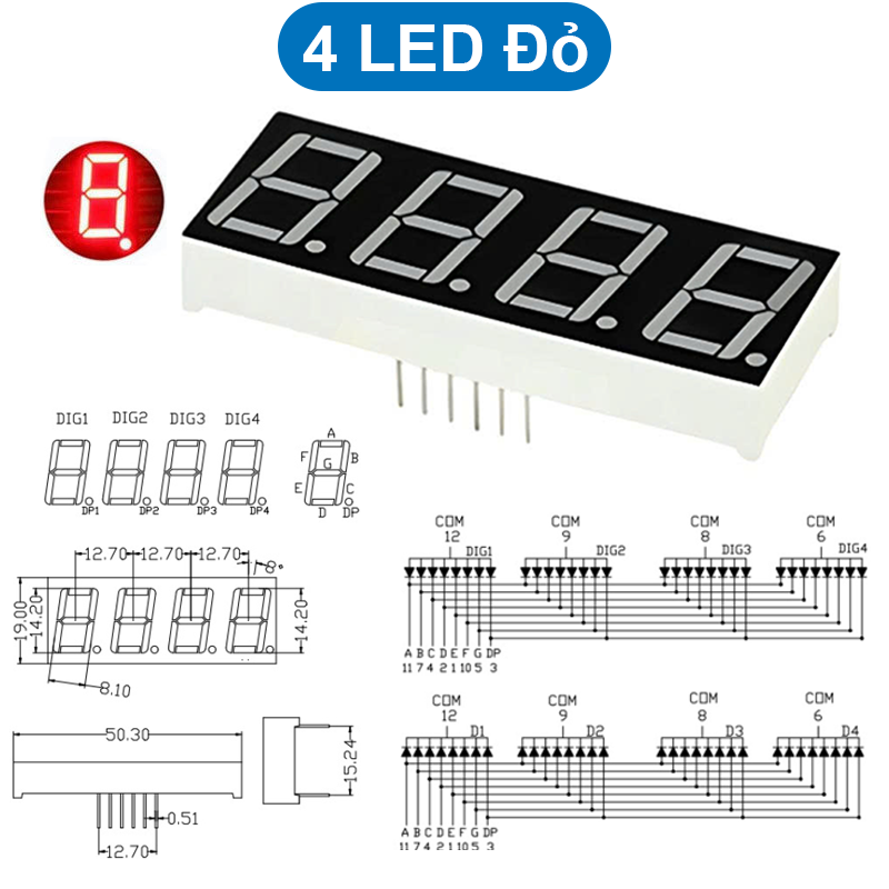 LED 7 đoạn 0.56 inch âm chung / dương chung