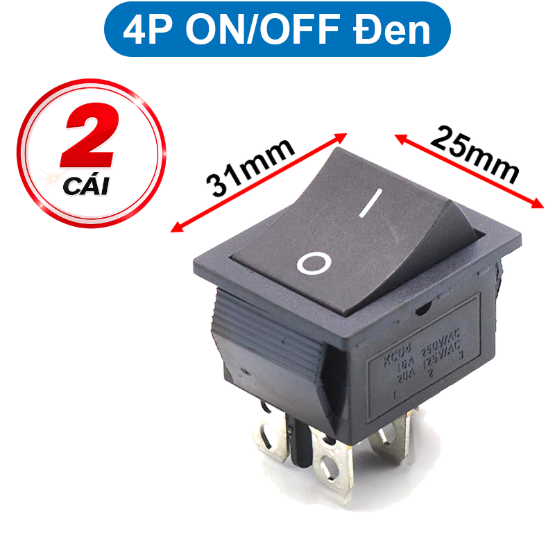 Công tắc bập bênh KCD4 16A/250V 25x31mm