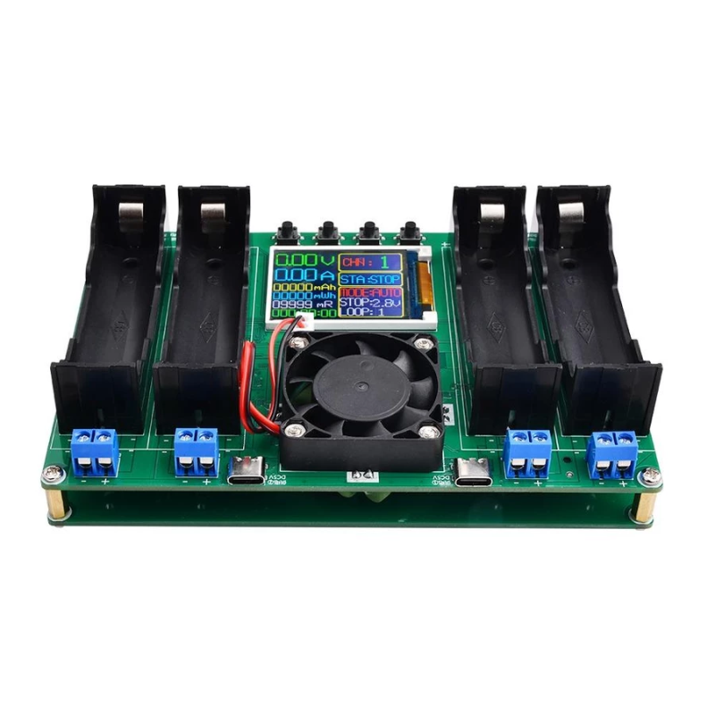 Mạch kiểm tra dung lượng pin 18650, có đế pin - màn hình LCD