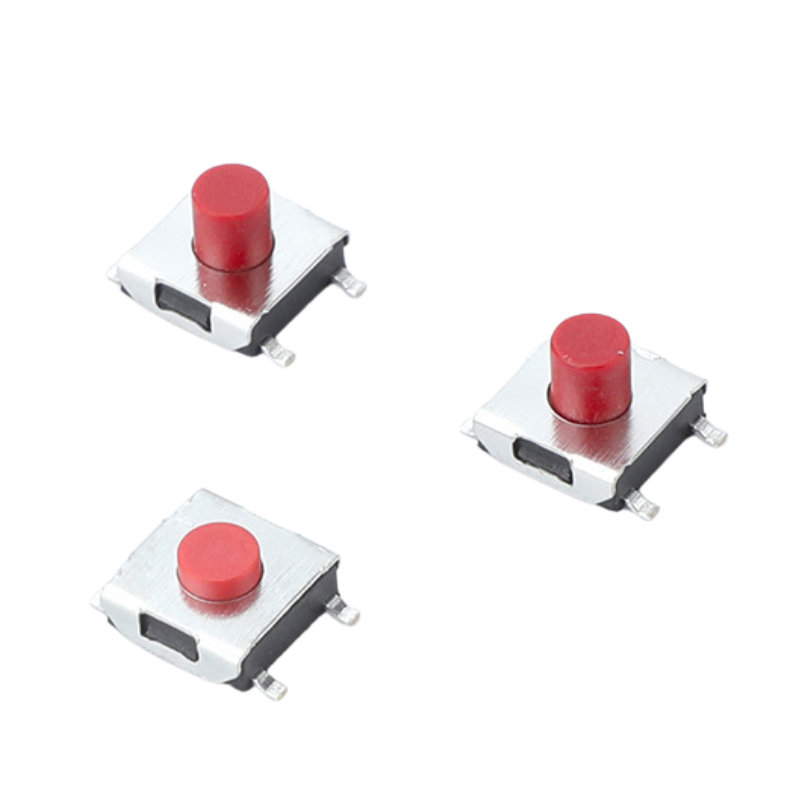 (50 Cái) Nút nhấn 6x6mm 4 chân dán đầu đỏ cao 2.5 - 3.7mm