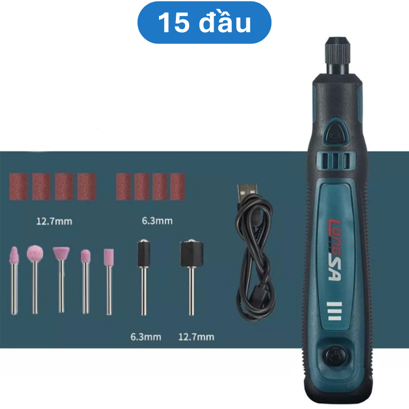 Máy mài mini, bút khắc, mài chà nhám đánh bóng tích hợp pin sạc