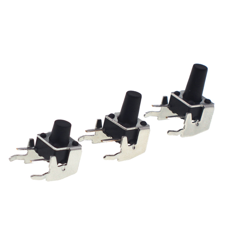 (50 Cái) Nút nhấn 6x6mm 2 chân cắm chỉnh ngang cao 4.3 - 15mm