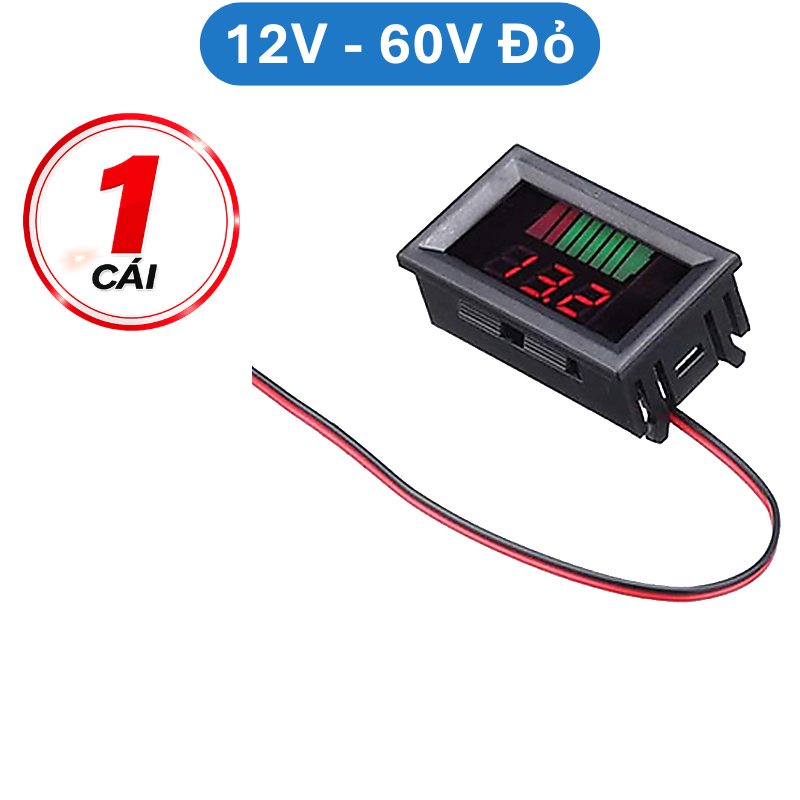 Đồng hồ đo điện áp và hiển thị mức pin 12V/24V/36V/48V/60V/72V