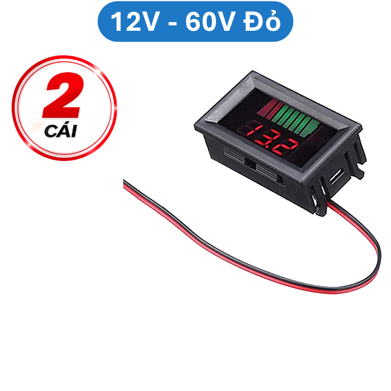 Đồng hồ đo điện áp và hiển thị mức pin 12V/24V/36V/48V/60V/72V
