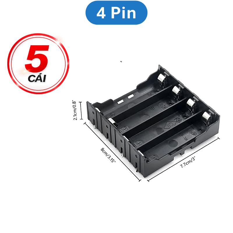 Đế pin, khay pin 18650 chân hàn PCB