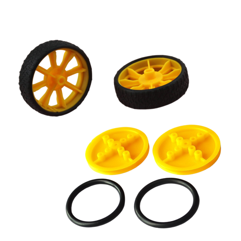 Bánh xe mini vỏ cao su, làm xe mô hình DIY, robot