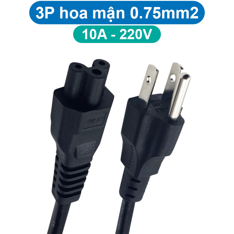 Dây nguồn AC 1.5m đồng nguyên chất  thông dụng cho máy tính, laptop, nồi cơm…