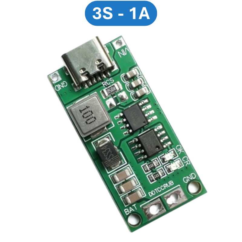 Mạch sạc cổng type C tăng áp dùng cho pin Lithium 3.7V 2S/3S/4S dòng sạc 1 - 4A