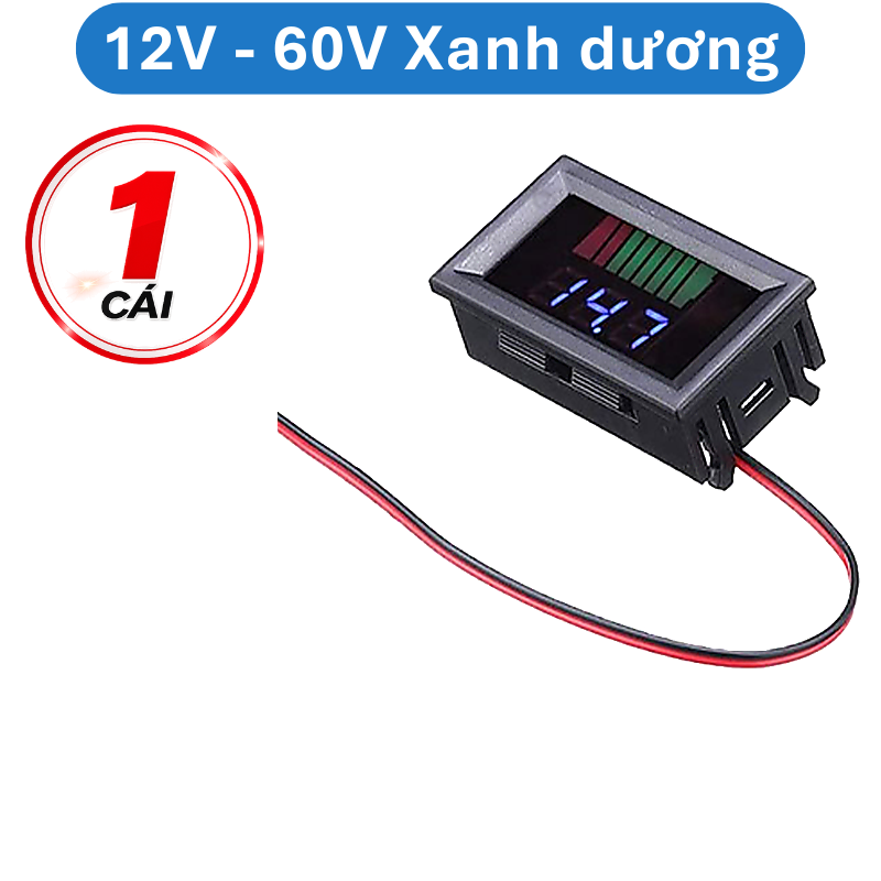 Đồng hồ đo điện áp và hiển thị mức pin 12V/24V/36V/48V/60V/72V
