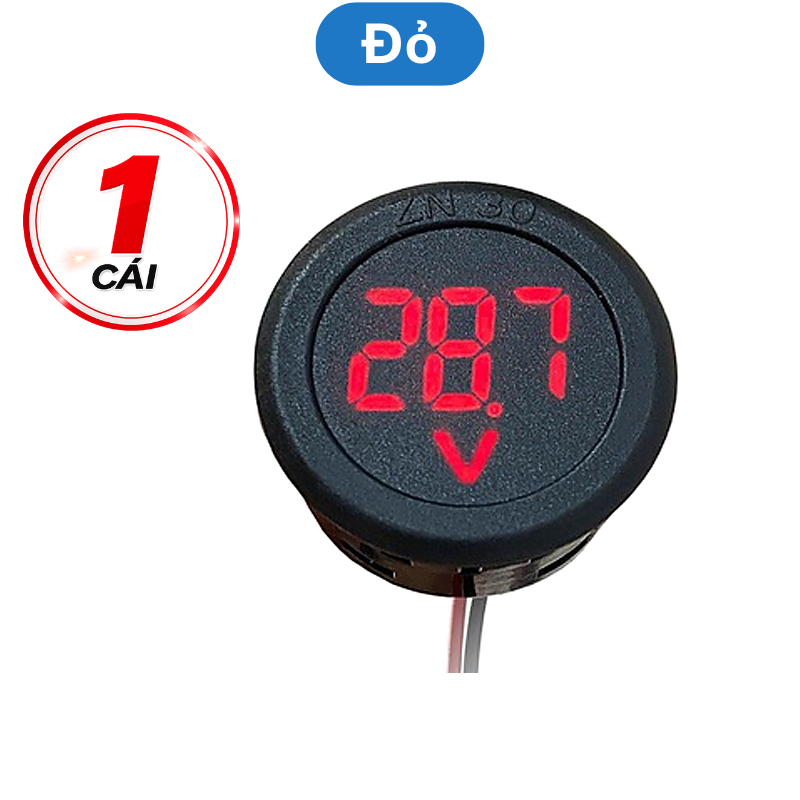 Đồng hồ tròn đo điện áp 4 - 100V DC màn hình LED