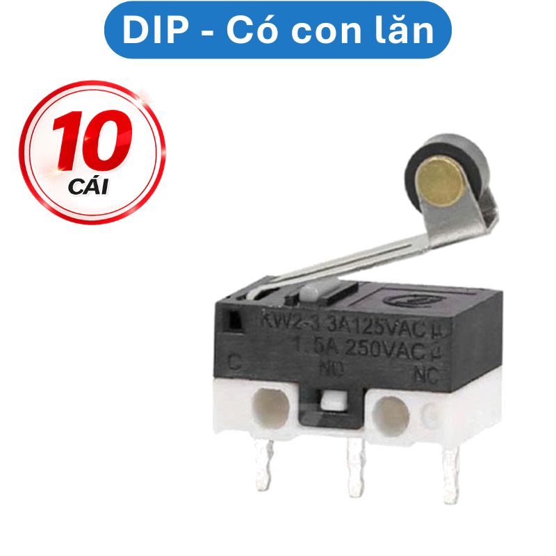 Công tắc hành trình KW - 10 1A 125V chân cắm PCB, hàn dây