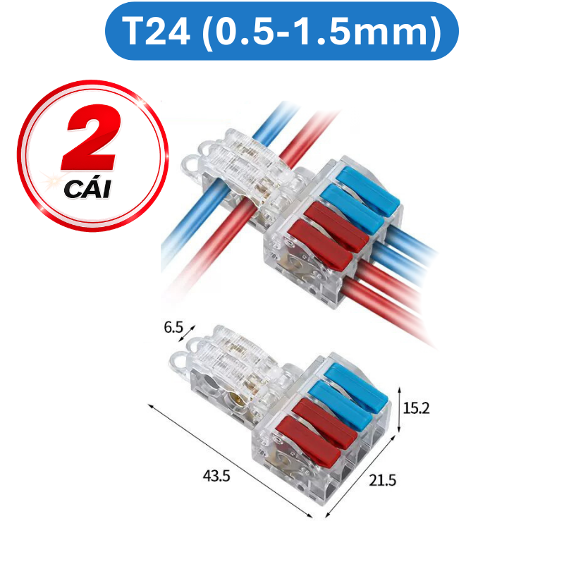 Cút nối dây điện nhanh chữ T 32A Cho dây 0.5 - 5mm2