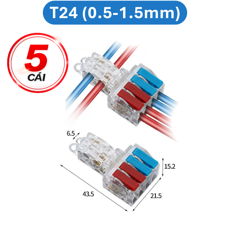 Cút nối dây điện nhanh chữ T 32A Cho dây 0.5 - 5mm2