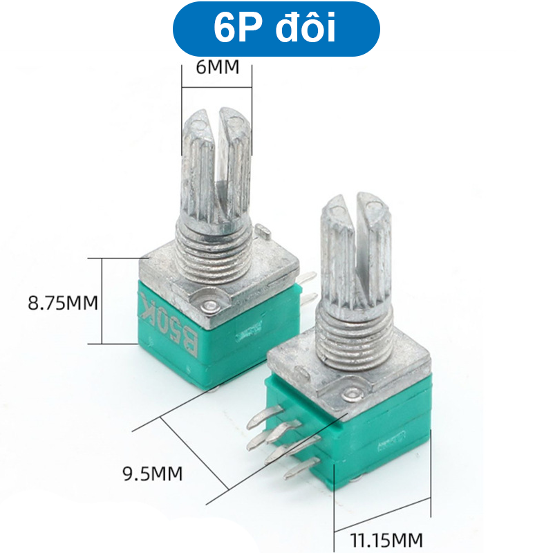 Biến trở, chiết áp xanh RK097N, RV097NS, RK097G, RK097GS 1K - 500K Ohm