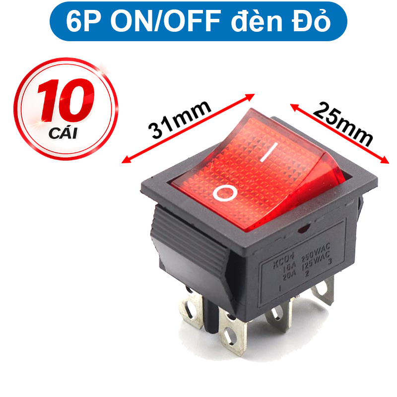 Công tắc bập bênh KCD4 16A/250V 25x31mm