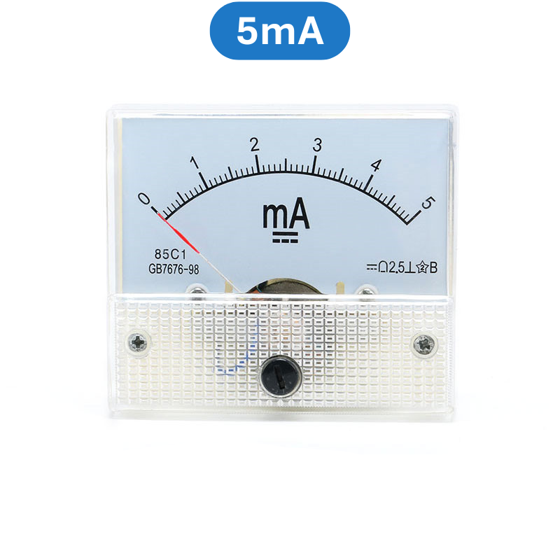 Ampe kế kim hiển thị dòng điện DC 1mA - 20A