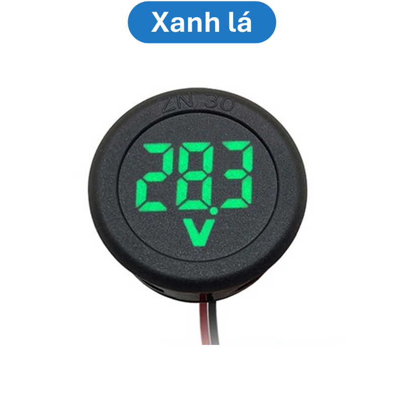 Đồng hồ tròn đo điện áp 4 - 100V DC màn hình LED