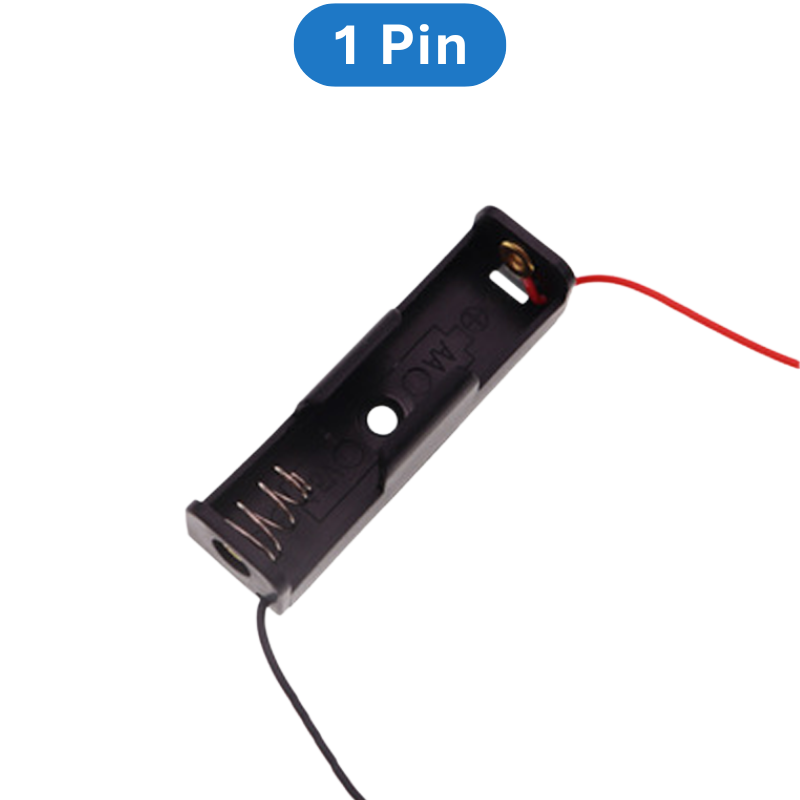 Đế pin tiểu, pin AA đầu ra dây nối tiếp, đế pin có nắp có kèm công tắc