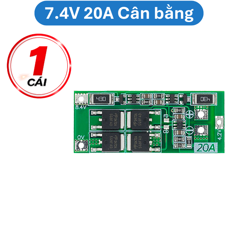 Mạch bảo vệ cân bằng pin Lithium 2S 7.4V ( pin 3.7V) không kẽm hàn