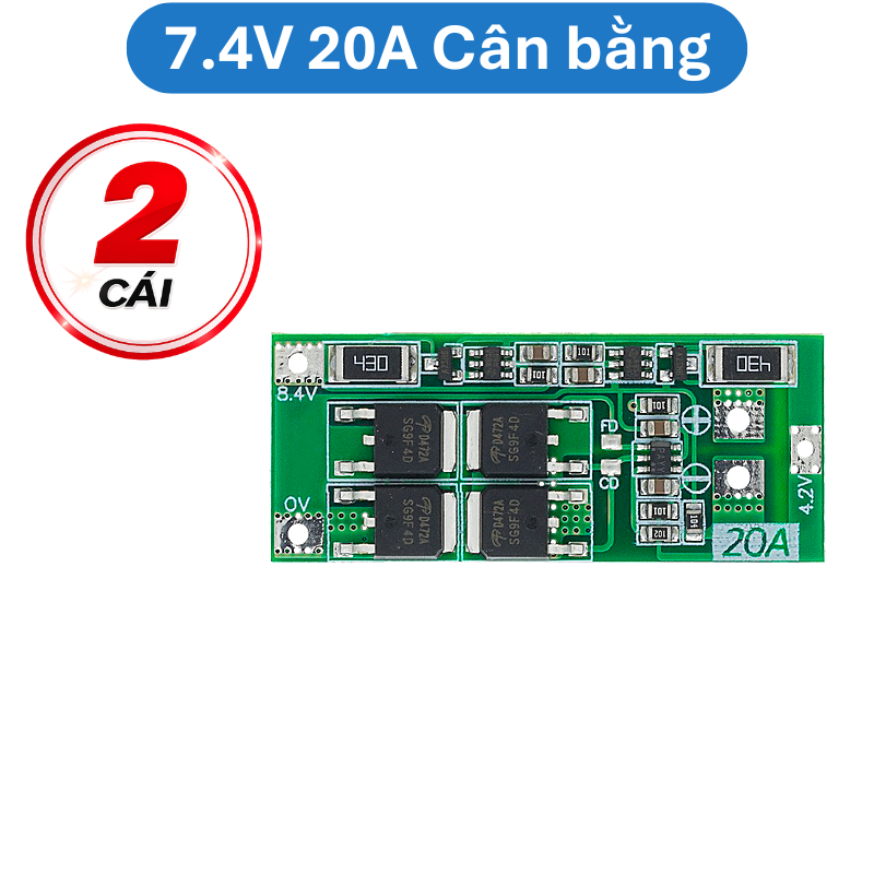 Mạch bảo vệ cân bằng pin Lithium 2S 7.4V ( pin 3.7V) không kẽm hàn