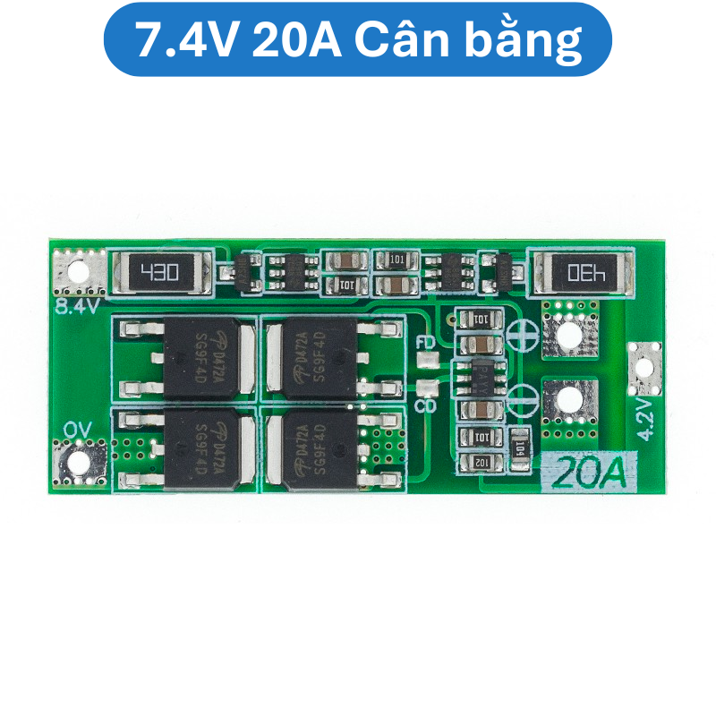 Mạch bảo vệ cân bằng pin Lithium 2S 7.4V ( pin 3.7V) không kẽm hàn